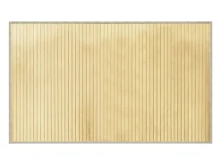 Alfombra rectangular de bambú natural claro 60x100 cm