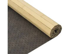 Alfombra rectangular de bambú natural claro 70x200 cm