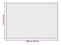 Alfombra rectangular de bambú natural claro 70x100 cm
