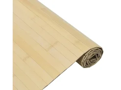Alfombra rectangular de luz natural 60x300 cm bambú