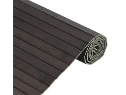 Alfombra rectangular marrón oscuro 70x200 cm bambú