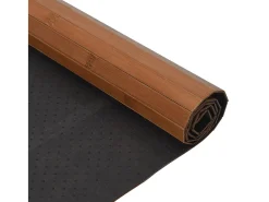 Alfombra rectangular marrón 60x300 cm bambú