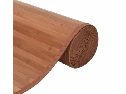Alfombra rectangular marrón 60x200 cm bambú