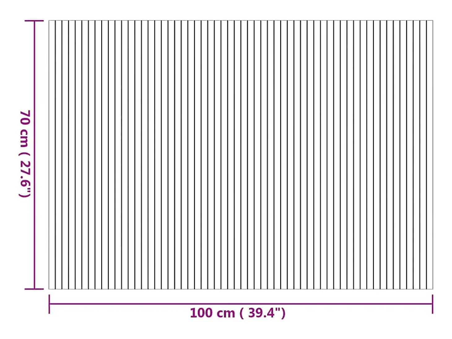 Alfombra rectangular natural de bambú 70x200 cm