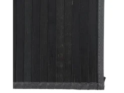 Alfombra rectangular negra de bambú 80x200 cm