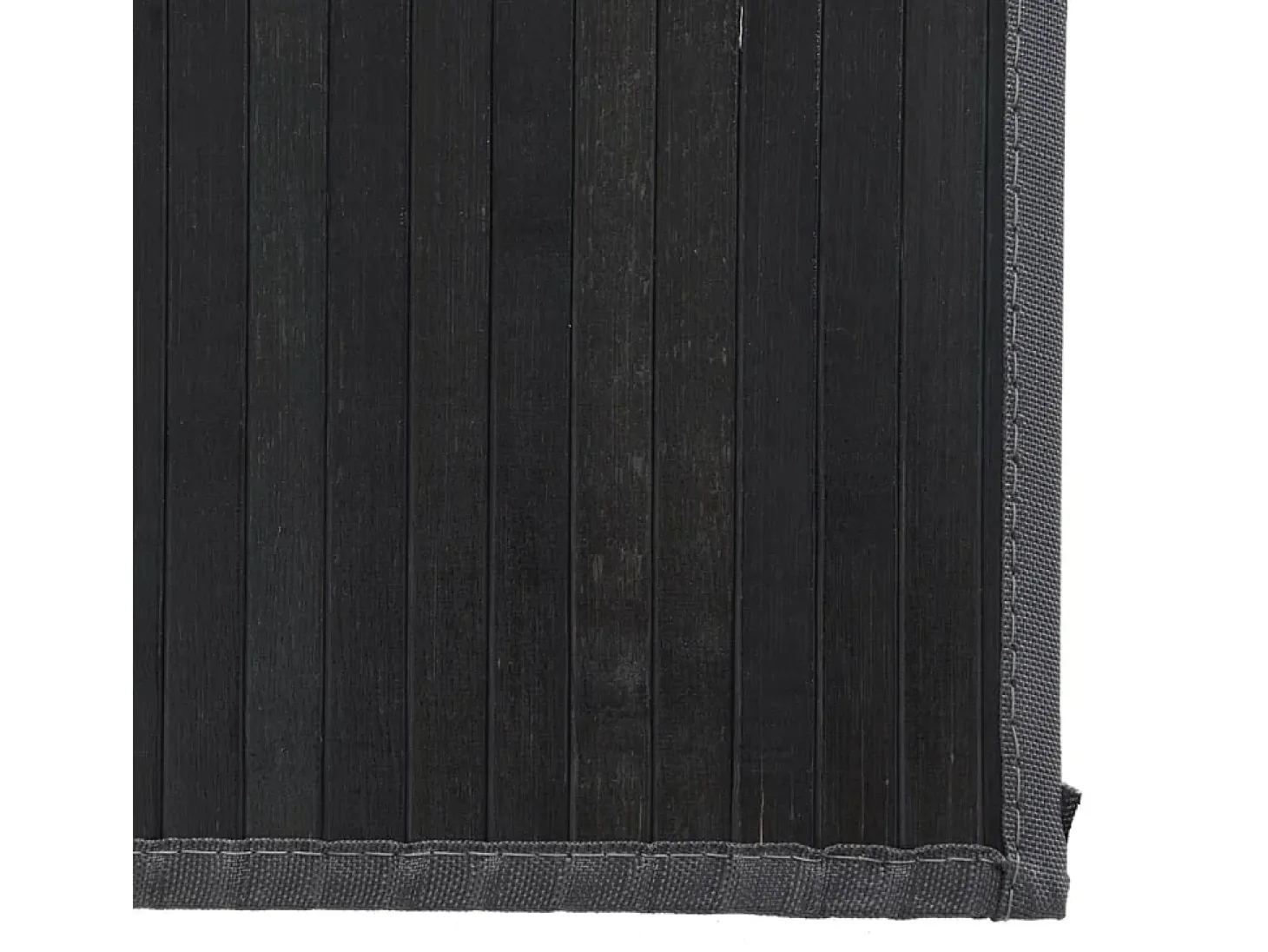 Alfombra rectangular negra de bambú 80x200 cm