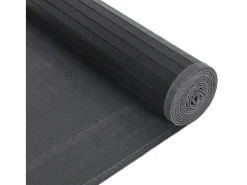 Alfombra rectangular negra de bambú 80x200 cm