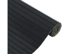 Alfombra rectangular negra 100x200 cm bambú