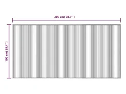Alfombra rectangular negra 100x200 cm bambú