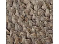 Alfombra redonda de yute hecha a mano, 150 cm, color gris