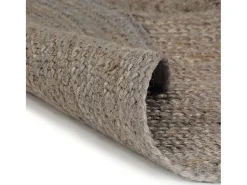 Alfombra redonda de yute hecha a mano, 150 cm, color gris