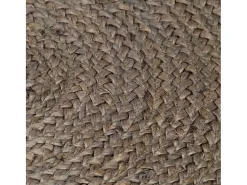 Alfombra redonda de yute hecha a mano, 150 cm, color gris
