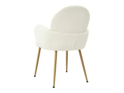 ALICE-Silla de tela Cozy Ecru y acero con acabado madera (x2)