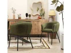 ALVIN-Sillón de mesa de tela Luxury Kaki