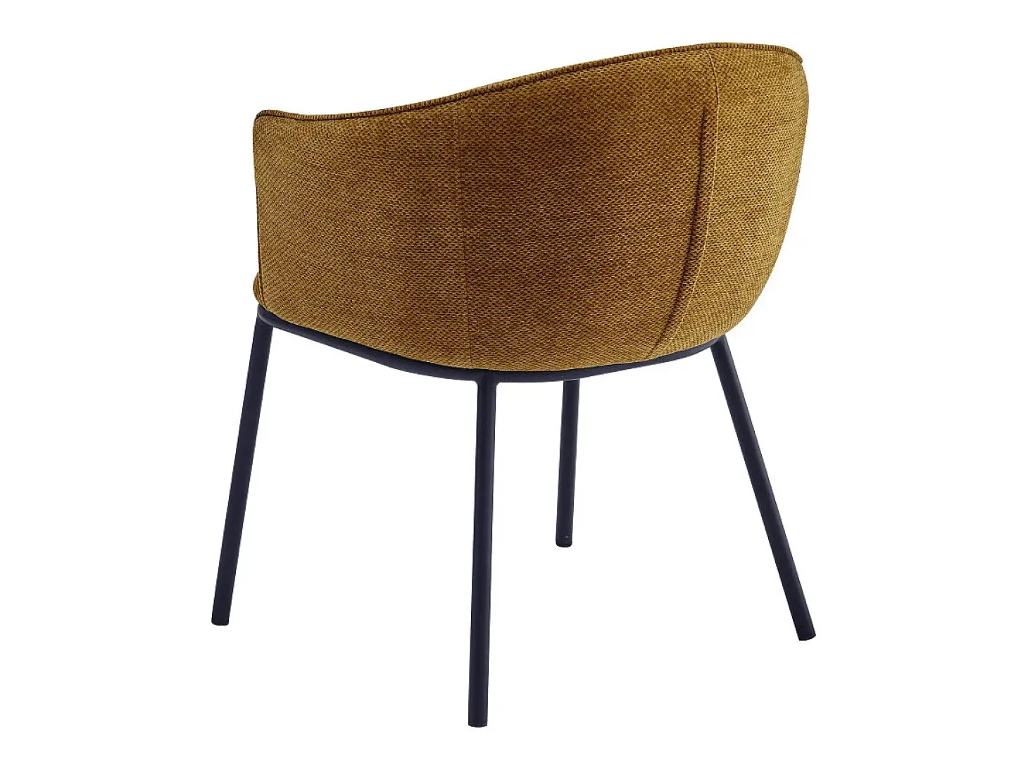 ALVIN-Sillón de mesa de tela Luxury mostaza