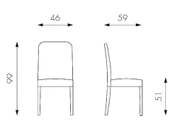 Anita - Silla de ecopiel gris oscuro 2 piezas