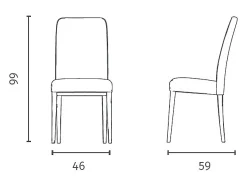 Anita - Silla de ecopiel gris oscuro 2 piezas