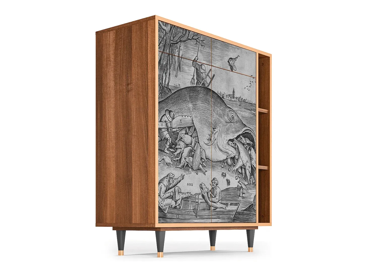 Aparador - 96х110х41 cm - BS6 - Big Fish Eat Little, Nogal