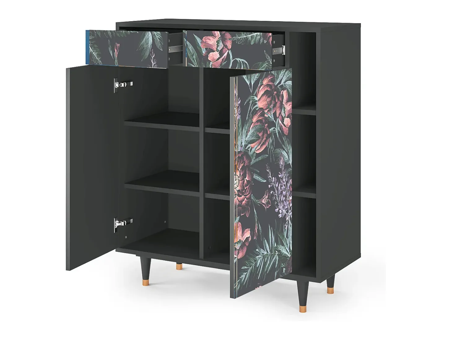 Aparador - 96х110х41 cm - BS6 - Dark Peonies, Antracita