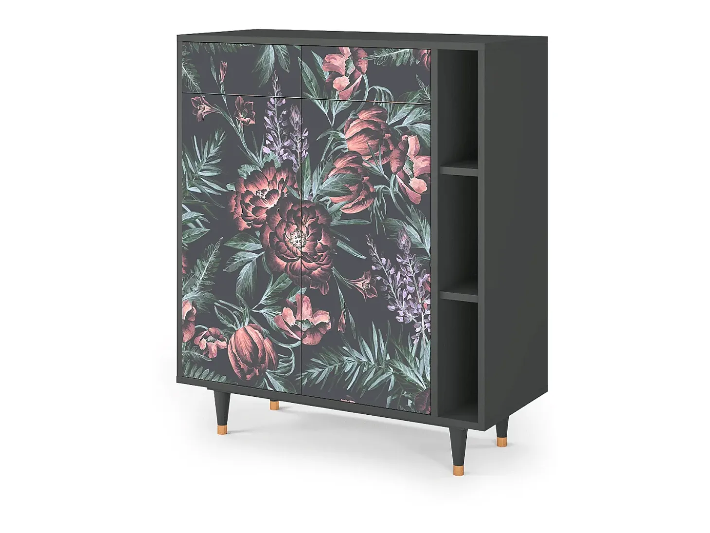 Aparador - 96х110х41 cm - BS6 - Dark Peonies, Antracita