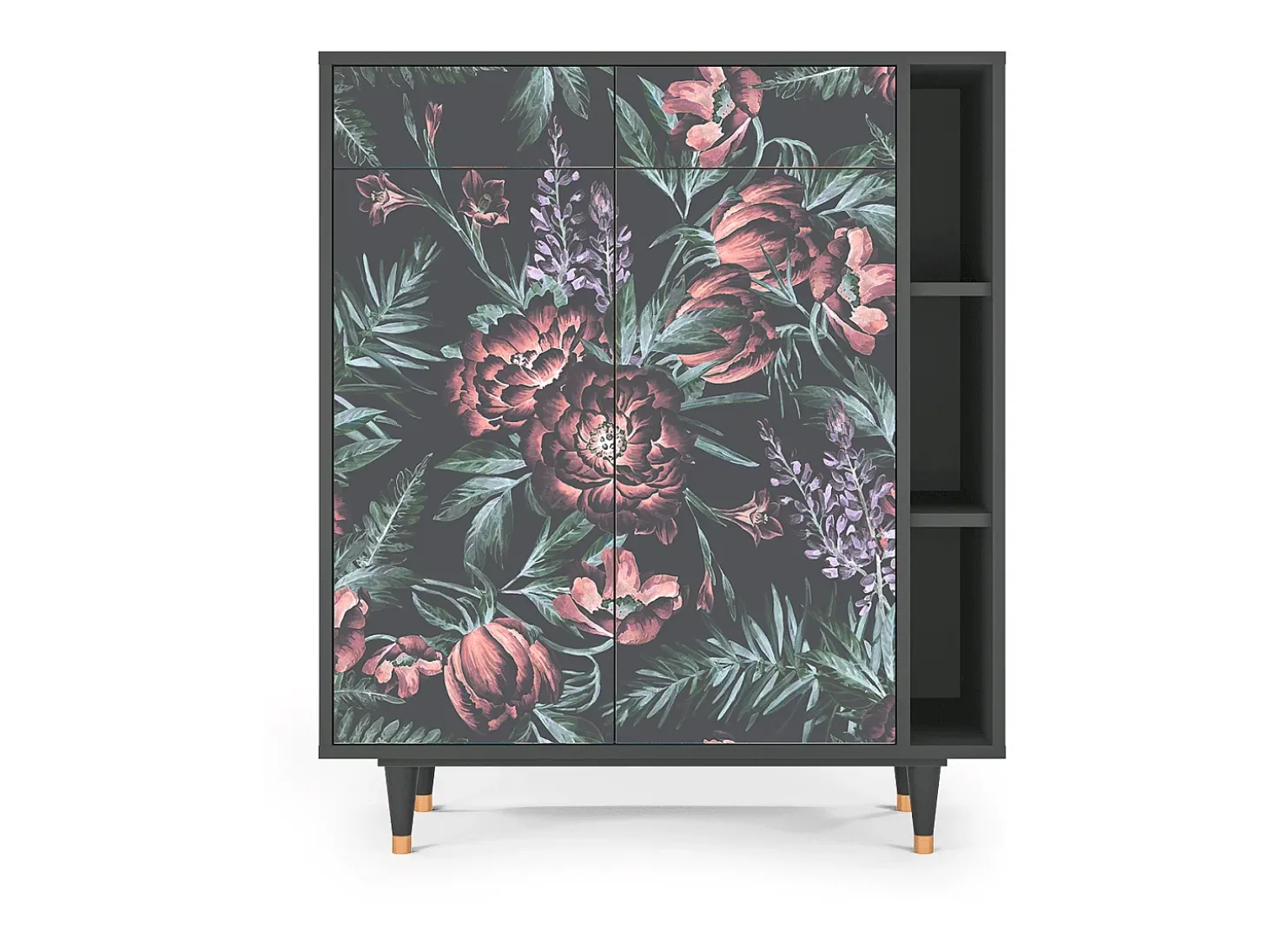 Aparador - 96х110х41 cm - BS6 - Dark Peonies, Antracita
