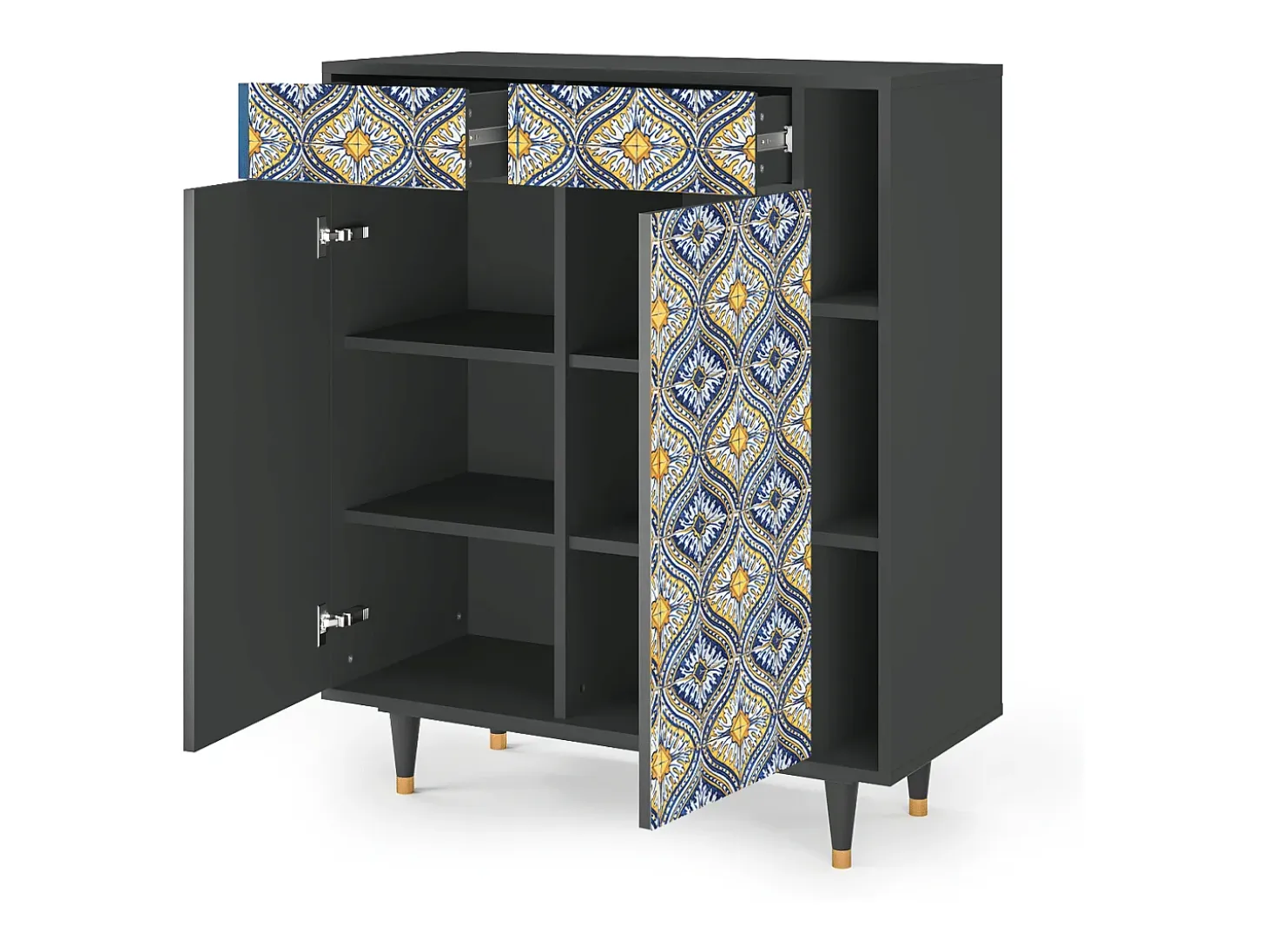 Aparador - 96х110х41 cm - BS6 - Illusory Pattern, Antracita