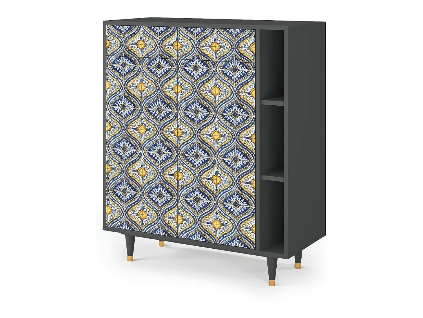 Aparador - 96х110х41 cm - BS6 - Illusory Pattern, Antracita