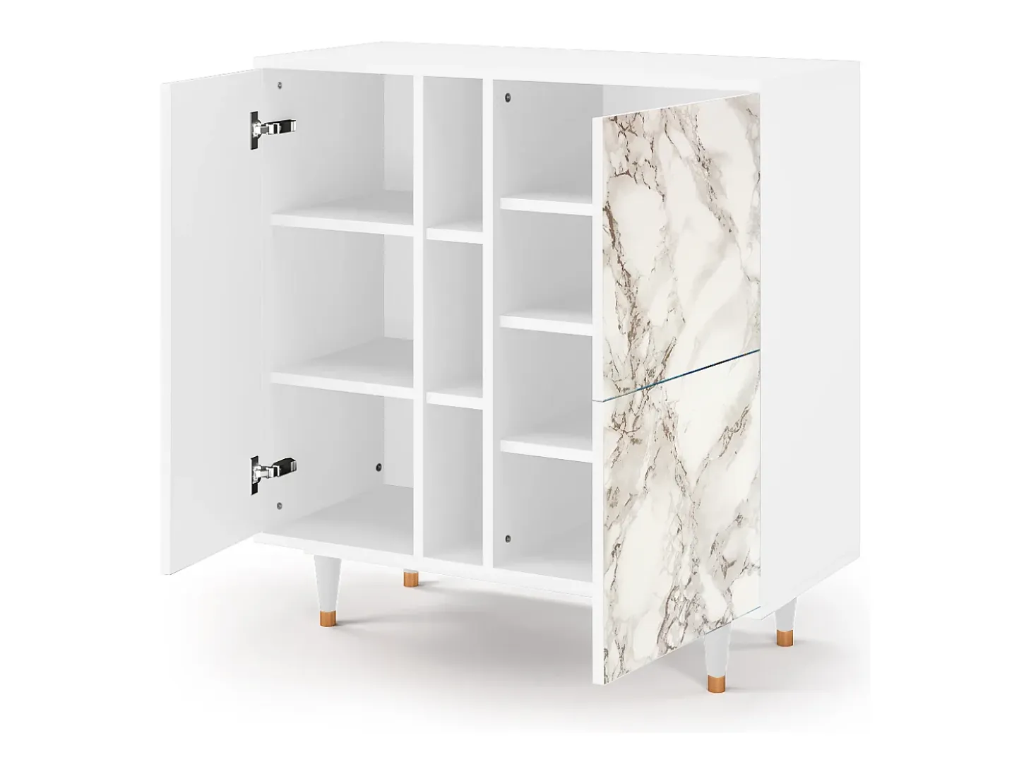 Aparador - 94х96х41 cm - BS5 - Milk Marble, Blanco