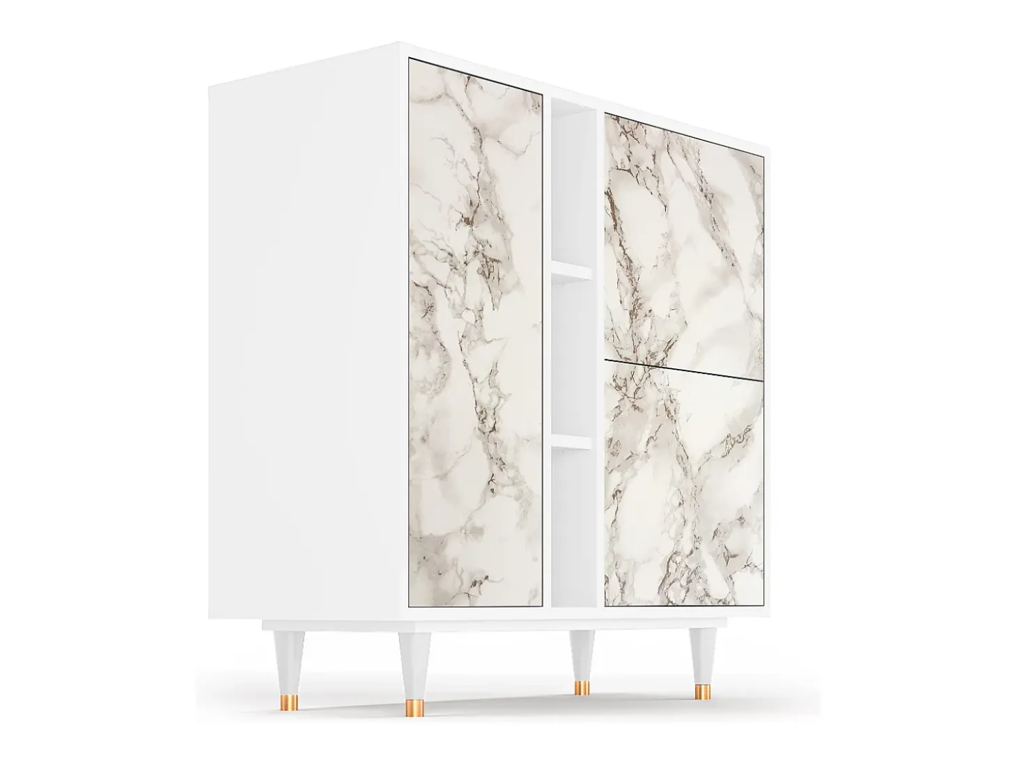 Aparador - 94х96х41 cm - BS5 - Milk Marble, Blanco