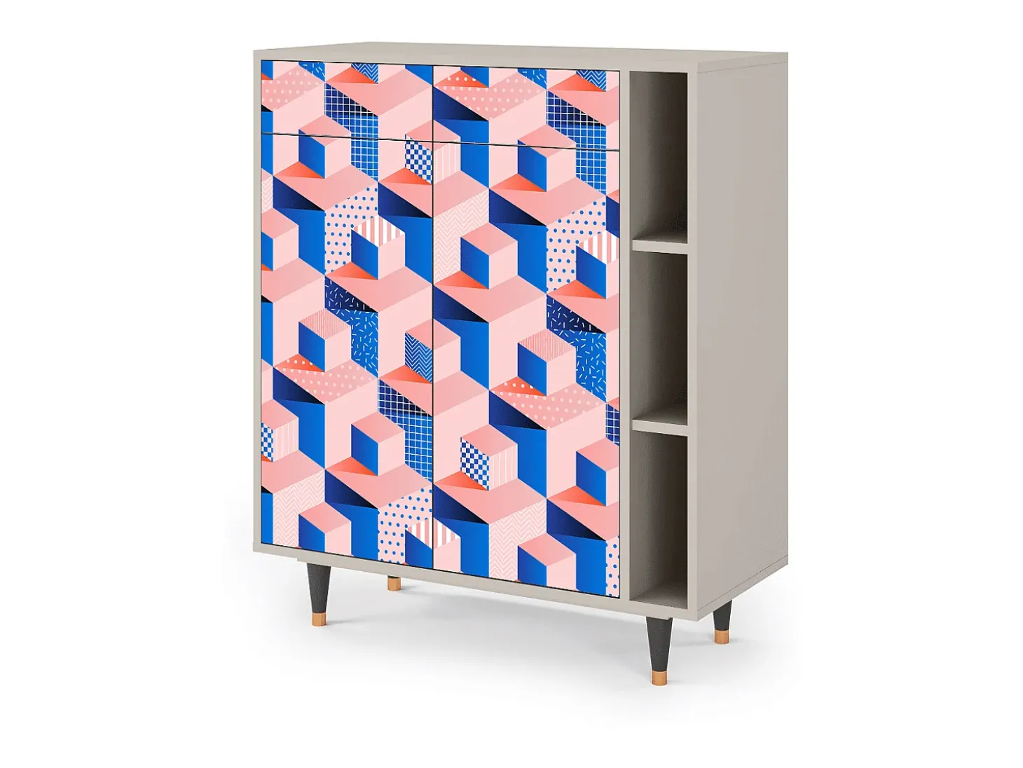 Aparador - 96х110х41 cm - BS6 - Pinky Squares, Arena