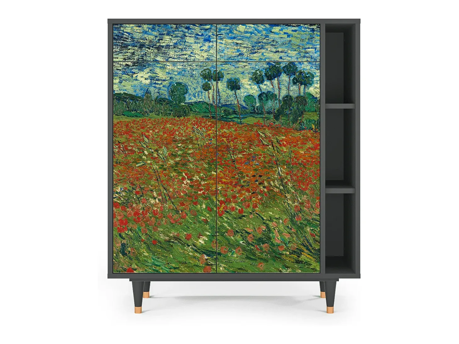 Aparador - 96х110х41 cm - BS6 - Poppy field by van Gogh, Antracita