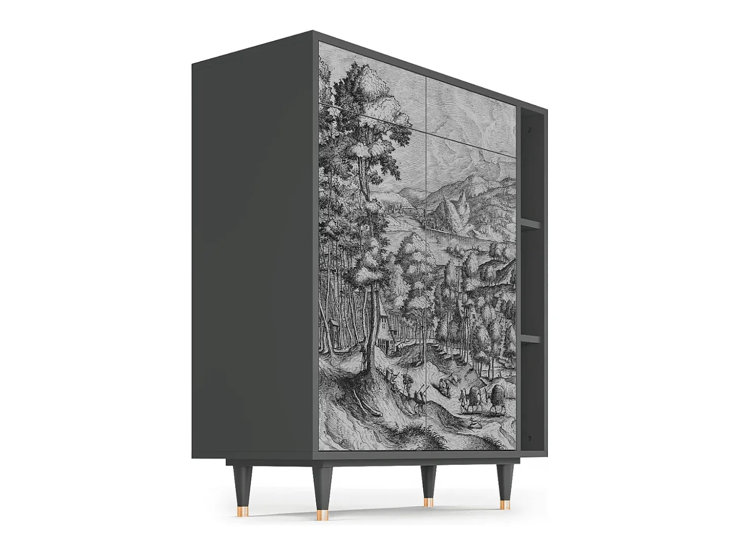Aparador - 96х110х41 cm - BS6 - Rusticorum, Antracita