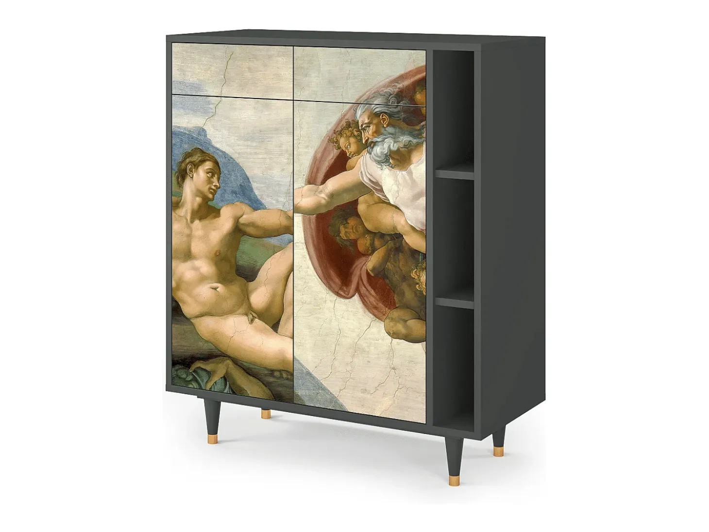 Aparador - 96х110х41 cm - BS6 - The Creation of Adam, Antracita