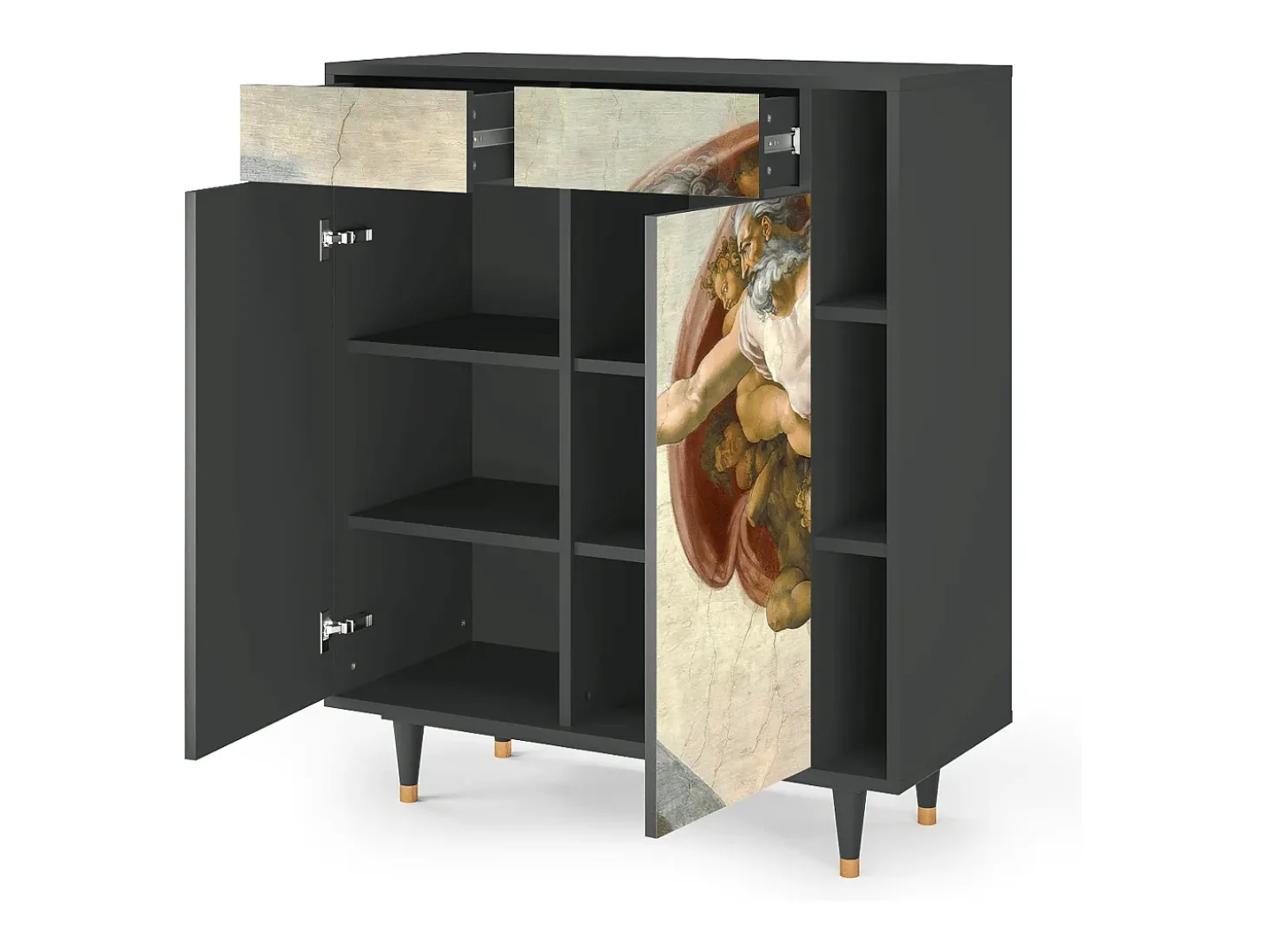 Aparador - 96х110х41 cm - BS6 - The Creation of Adam, Antracita