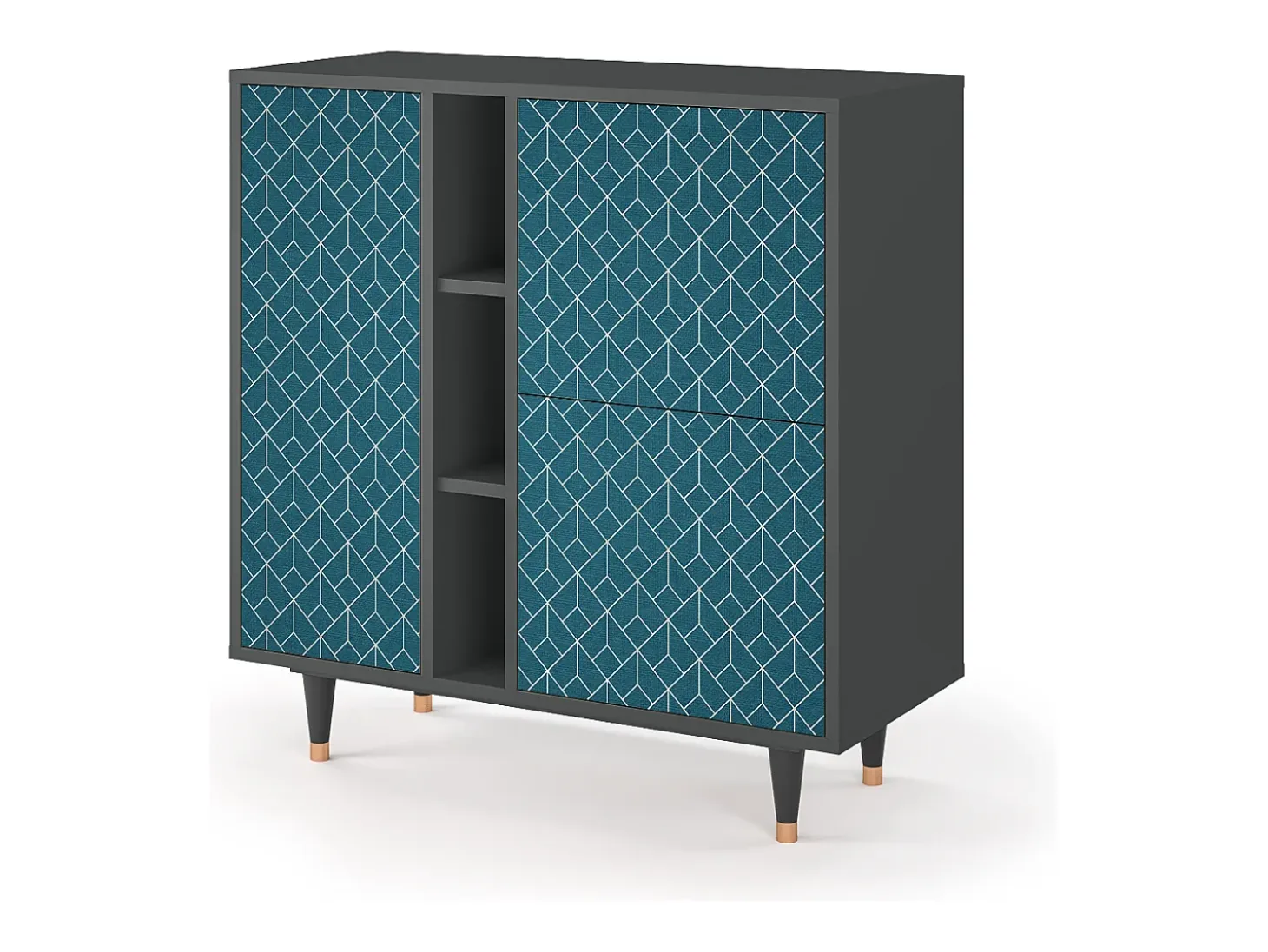 Aparador - 94х96х41 cm - BS5 - Turquoise Geometry, Antracita