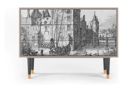 Aparador - 115х84х41 cm - S3 - Castle with Bridge, Latte