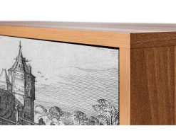 Aparador - 115х84х41 cm - S3 - Castle with Bridge, Nogal
