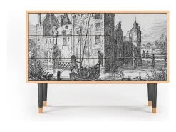 Aparador - 115х84х41 cm - S3 - Castle with Bridge, Nogal