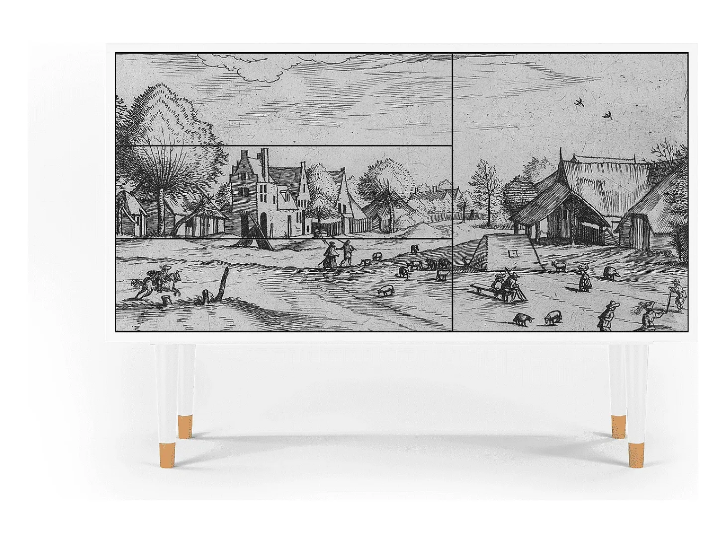 Aparador - 115х84х41 cm - S3 - Country Village, Blanco