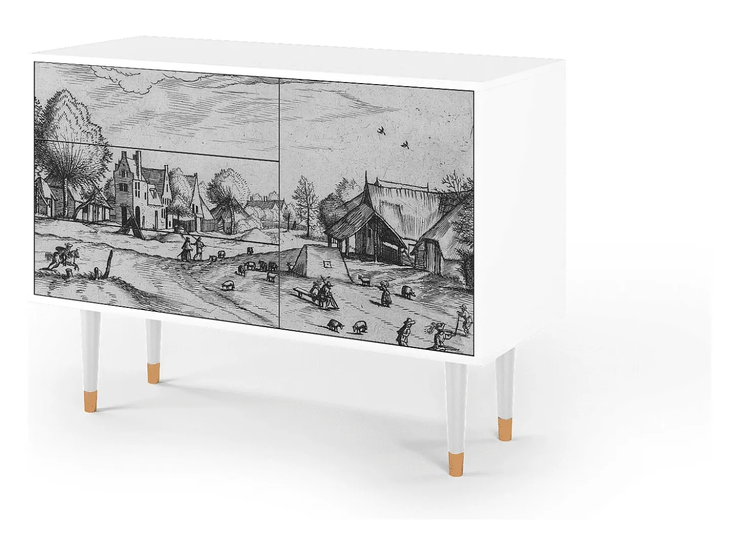 Aparador - 115х84х41 cm - S3 - Country Village, Blanco