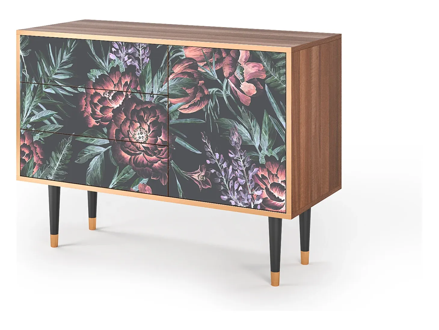Aparador - 115х84х41 cm - S3 - Dark Peonies, Nogal