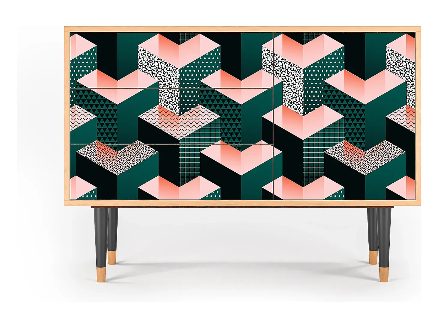 Aparador - 115х84х41 cm - S3 - Geometric Madness, Nogal