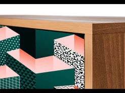 Aparador - 115х84х41 cm - S3 - Geometric Madness, Nogal