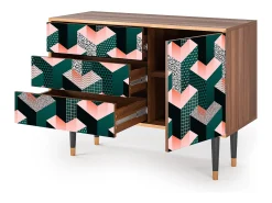 Aparador - 115х84х41 cm - S3 - Geometric Madness, Nogal