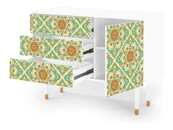 Aparador - 115х84х41 cm - S3 - Hindu Daisy, Blanco
