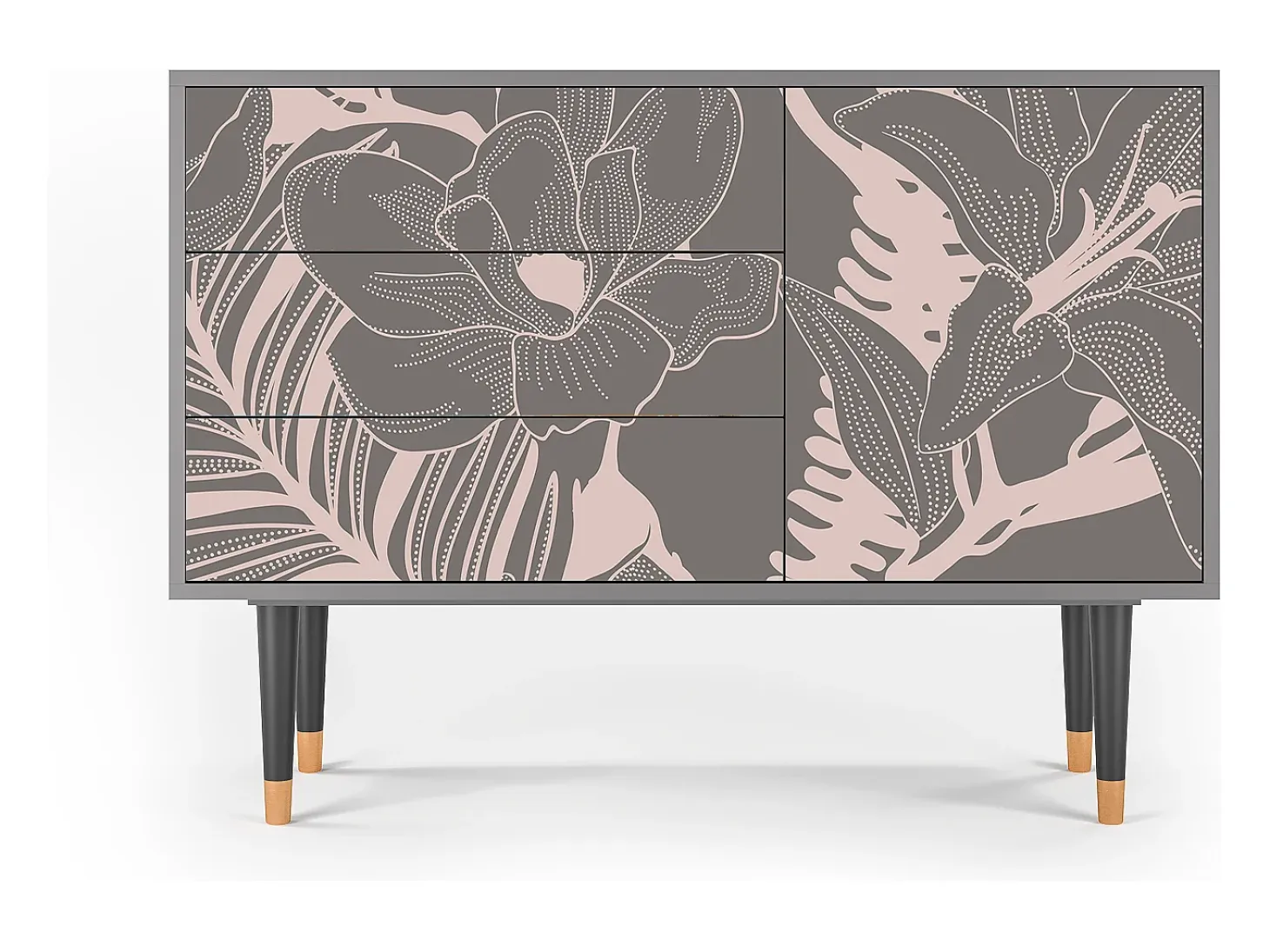 Aparador - 115х84х41 cm - S3 - Issabelline Flower, Gris