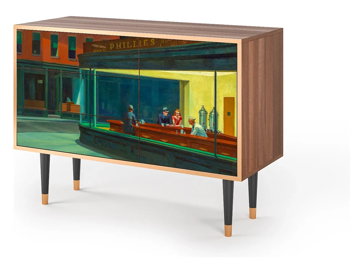 Aparador - 115х84х41 cm - S3 - Nighthawks by Hopper, Nogal