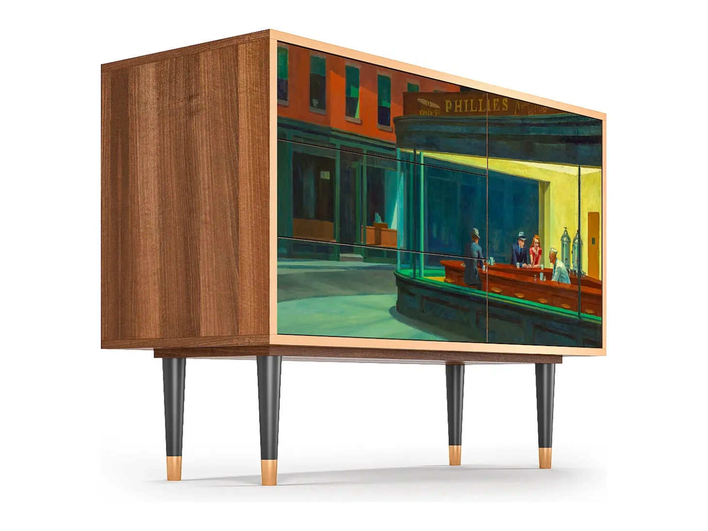 Aparador - 115х84х41 cm - S3 - Nighthawks by Hopper, Nogal