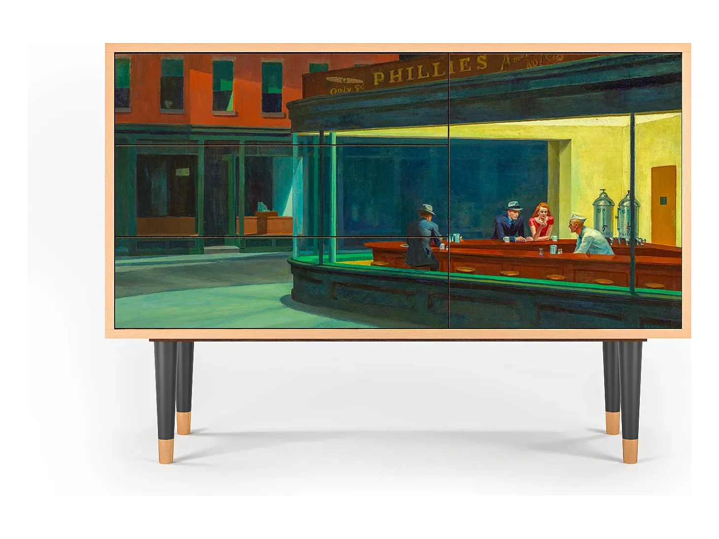 Aparador - 115х84х41 cm - S3 - Nighthawks by Hopper, Nogal