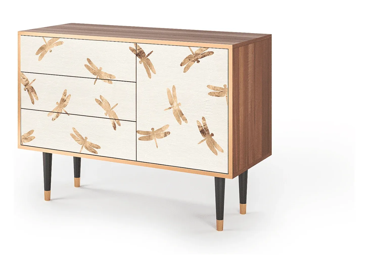 Aparador - 115х84х41 cm - S3 - Nude Dragonflies, Nogal